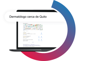 vista principal de las búsquedas en Google de dermatólogos en Quito